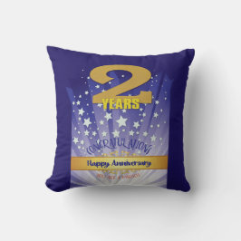 Cojín Decorativo 2 Año NOMBRE PERSONALIZADO 12 Aniversario audaz Nú