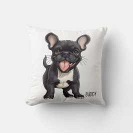 Cojín Decorativo 2 de lado Con texto personalizado, cachorro francé