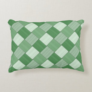 Cojín Decorativo 2 en 1 patrón cruzado de primavera verde trenzado
