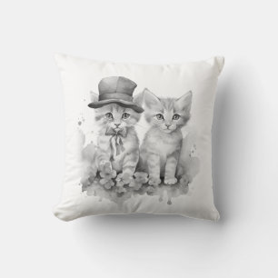 Cojín Decorativo 2 gatitos blancos y negros