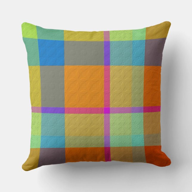 Cojín Decorativo 2 Plaids Decorativos Diferentes (Reverso )