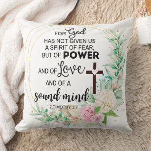 Cojín Decorativo 2 Timoteo 1:7 Dios no ha dado espíritu de miedo