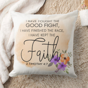 Cojín Decorativo 2 Timothy 4:7 - He guardado la fe