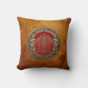 Cojín Decorativo [300] Dos Ninurtas de oro con árbol de la vida