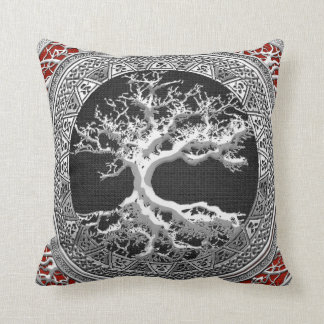 Cojín Decorativo [300] Tesoro: Árbol celta de la vida [Plata]