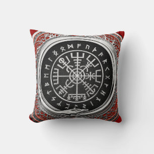 Cojín Decorativo [300] Vegvisir - Viking Silver Magic Runic Compass