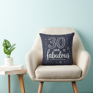 Cojín Decorativo 30 y Fabuloso Doodle Feliz Cumpleaños 30