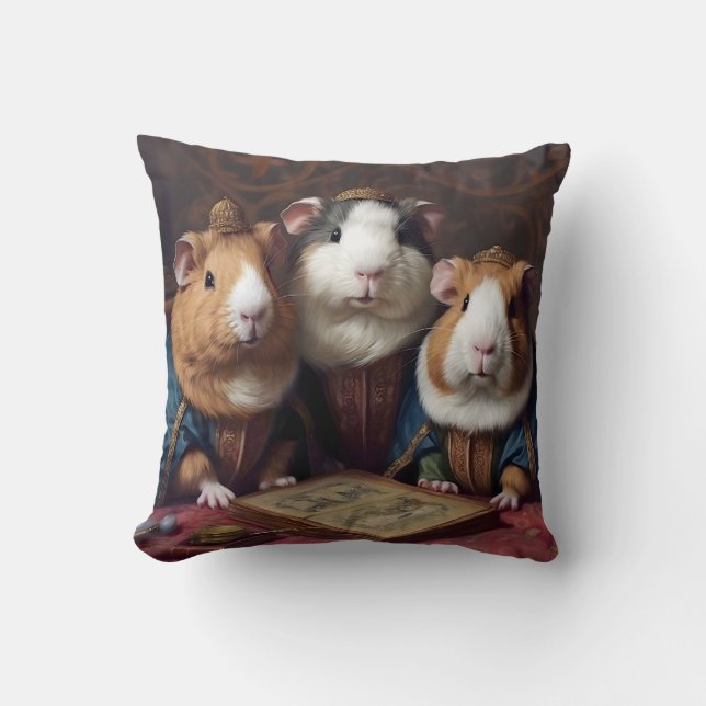 Cojín Decorativo 3 Cerdos del Renacimiento de Guinea (Anverso)