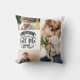 Cojín Decorativo 3 collage de familiares de fotos mamá Día de la Ma