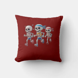 Cojín Decorativo “3D Cartoon Skeleton Race • Funny Running Skeleton