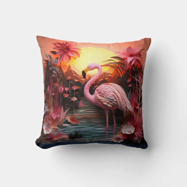 Cojín Decorativo 3D flamingo cushion (Anverso)