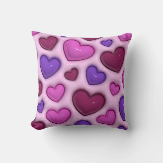 Cojín Decorativo 3D Heart Pattern - Pink Romantic Home Decor