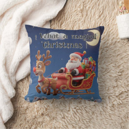 Cojín Decorativo 3D Style Christmas Night Sleigh Pillow