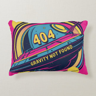 Cojín Decorativo 404 Gravity Not Found - Arte pop del espacio retro