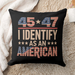 Cojín Decorativo 45 47 Me Identifico Como Un Trump Presidente Ameri