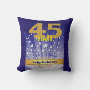 Cojín Decorativo 45 Años NOMBRE PERSONALIZADO Aniversario de 12 Pas