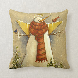 Cojín Decorativo 4907 Navidades de Nieve Ángel y Aves