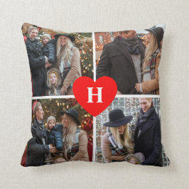 Cojín Decorativo 4 Collage de fotos Monogramado