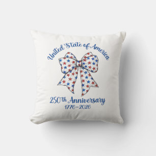 Cojín Decorativo 4 de julio bandera americana vintage 250 años 1776