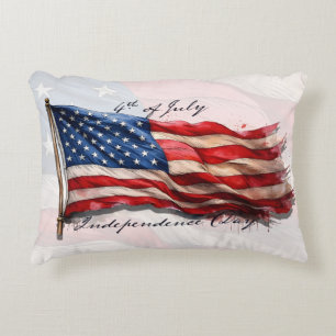 Cojín Decorativo 4 de julio - Celebrar con la bandera de los Estado