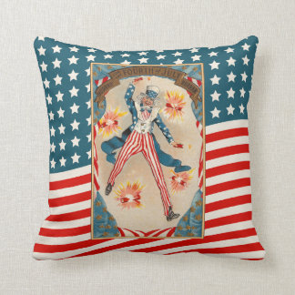 Cojín Decorativo 4 de julio vintage patriótico del tío Sam