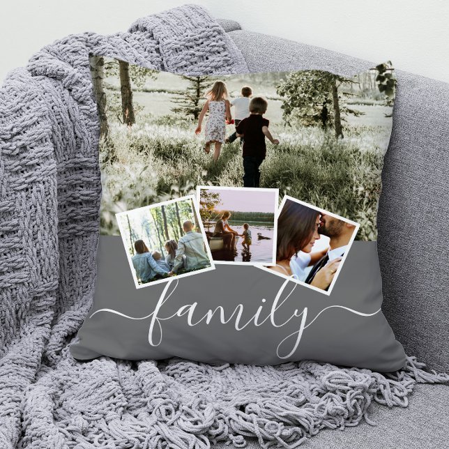 Cojín Decorativo 4 Familia Collage de fotos personalizada (Subido por el creador)