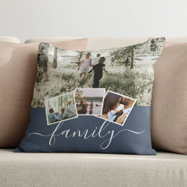 Cojín Decorativo 4 Familia Collage de fotos personalizada