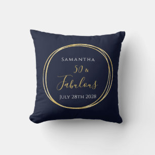 Cojín Decorativo 50.ª Navy Gold personalizada