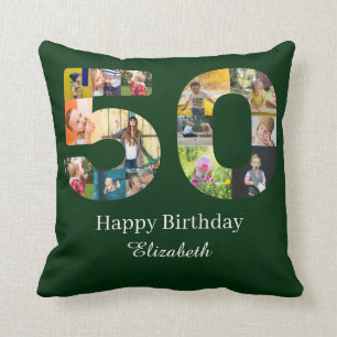 Cojín Decorativo 50.º Cumpleaños Crea tu propio Personalizado multi