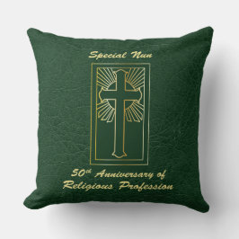 Cojín Decorativo 50° Aniversario de la Profesión Religiosa Verde
