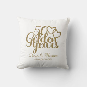 Cojín Decorativo 50 Aniversario de Oro Personalizado