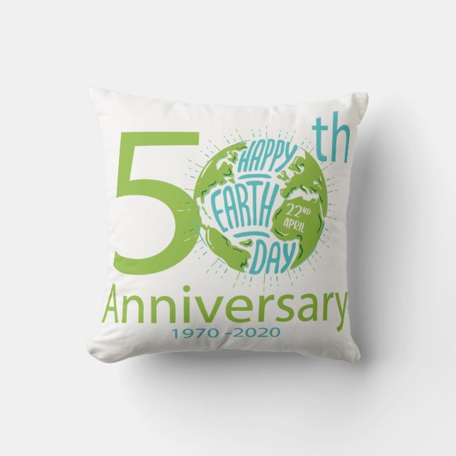 Cojín Decorativo 50° Aniversario del Día de la Tierra (Anverso)