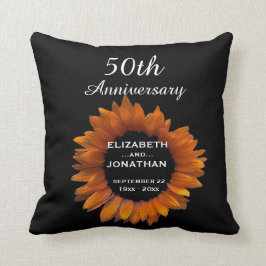 Cojín Decorativo 50.o Girasol A01L del oro del aniversario