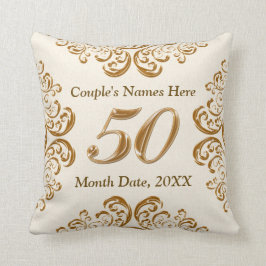 Cojín Decorativo 50.os regalos personalizados del aniversario,