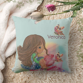 Cojín Decorativo 5.ª mariposa chica de cumpleaños