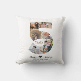 Cojín Decorativo 5 años de aniversario de Boda