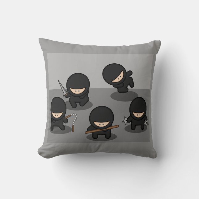 Cojín Decorativo 5 Pequeño Personalizado Ninjas (Anverso)