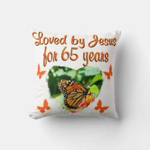 COJÍN DECORATIVO 65.ª MARIPOSA DE CUMPLEAÑOS