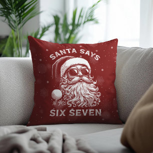 Cojín Decorativo 67 Meme Divertido Santa Dice Seis Siete Navidad