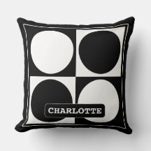 70s Checks and Circles Black and White