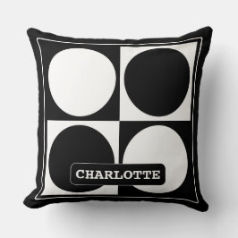 Cojín Decorativo 70s Checks and Circles Black and White