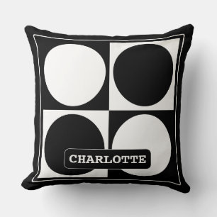 Cojín Decorativo 70s Checks and Circles Black and White