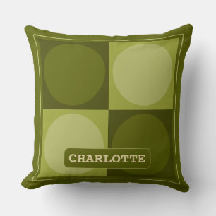 Cojín Decorativo 70s Checks and Circles Green