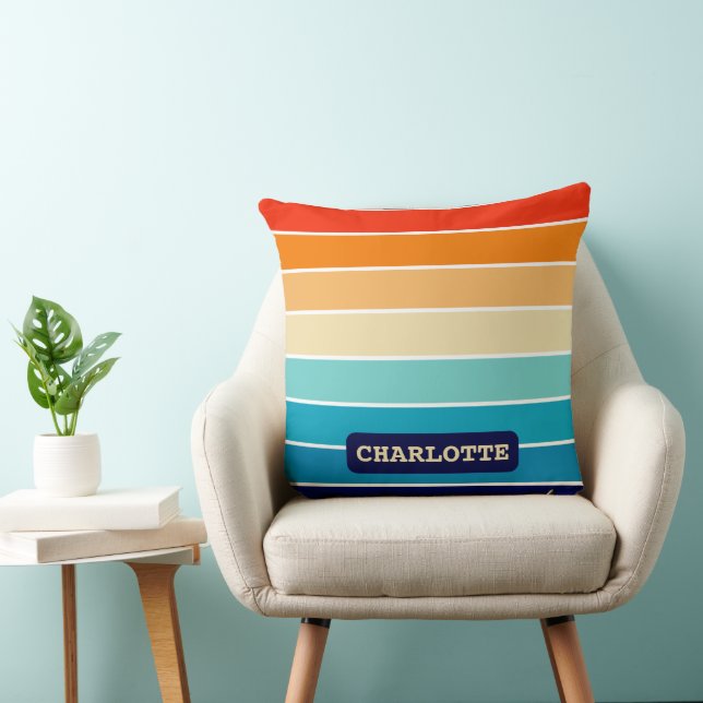 Cojín Decorativo 70s Rainbow Stripes (Silla)