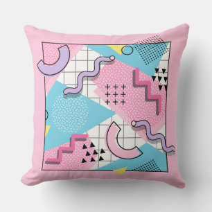 Cojín Decorativo 80's Memphis Active Pink Light Blue
