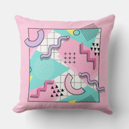 Cojín Decorativo 80's Memphis Active Pink Light Turquoise