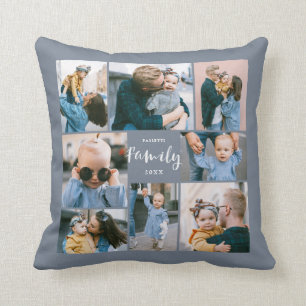 Cojín Decorativo 8 Collages de fotos de familia moderna personaliza