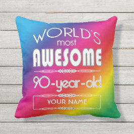 Cojín Decorativo 90.º Nacimiento del Mundo Mejor Fabuloso Arcoiris