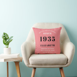 Cojín Decorativo 90 Aniversario de 1935 Moda Elegante Rosa Girly