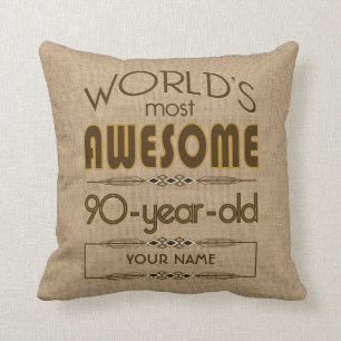 Cojín Decorativo 90.o Mundo de la celebración del cumpleaños mejo